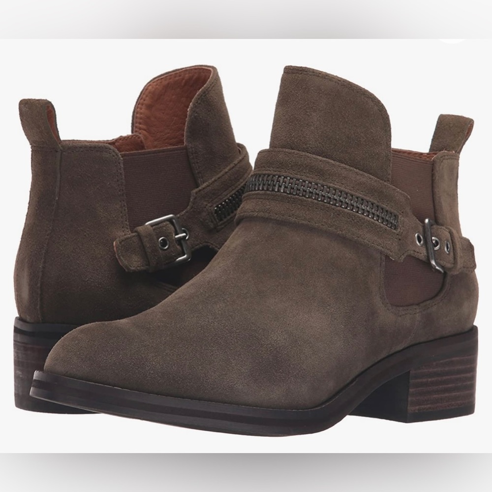 Gentle souls by Kenneth Cole suede Moto bootie with zipper detail
